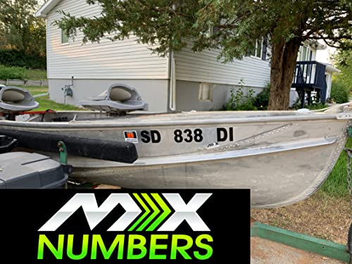 Pair Of Boat Registration Number & Letter Decals Set Of Two Custom Boat Hull Id Numbers & Letters | Custom Made For You | Choose Size, 17 Colors & 26 Fonts | Marine Vinyl (3.25" Height X 20" Wide) #TOP5