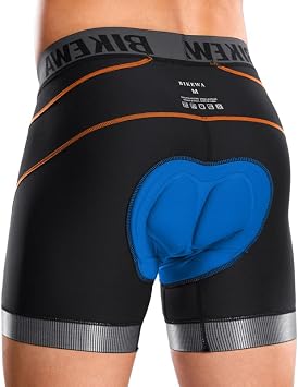 Bikewa Men's Cycling Underwear with Anti-Slip Leg Grips 4D Padded Bike Shorts MTB Liner for Bicycle Biking Riding