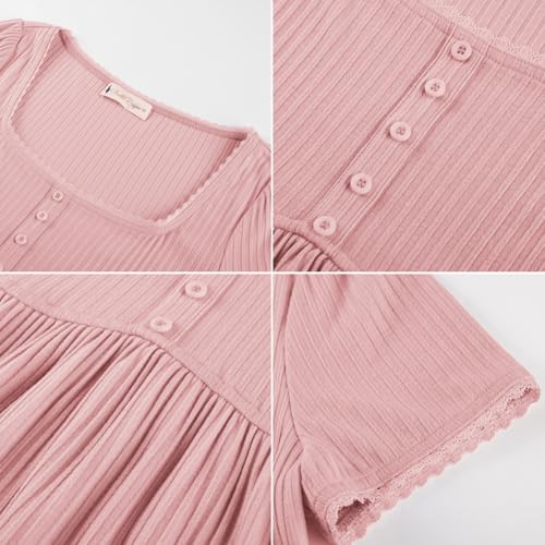Image of Belle Poque Women's Summer Cute Tops Short Sleeve Babydoll Peplum Top 2026 Square Neck Casual Shirts Teen Top Tee
