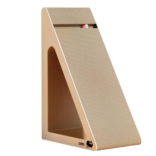 縦型三角形の猫用爪とぎボード、耐摩耗性、欠けにくい、段ボール製猫用爪とぎボード、猫の引っかき防止、ソファの爪とぎ (静かなミミ猫, 特大)