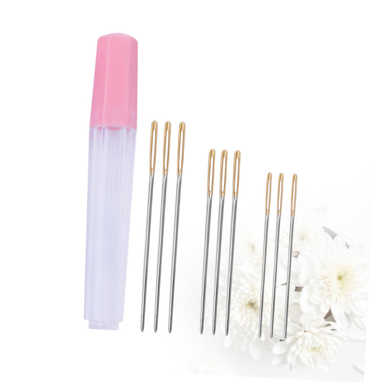 Operitacx Embroidery Needles Set Large Eye Golden Tail Needles for Cross Stitch Round Head