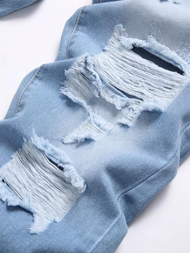 Men's Ripped Street Slim Straight-Cut Denim Pants3