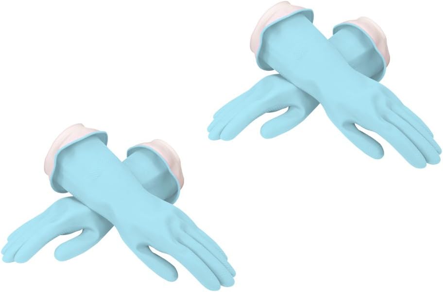 NEW! Casabella Premium"Waterblock" Gloves Blue 2 Pair(4 Gloves) (Small) : Health & Household