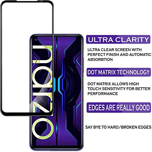 Image of Screen Protector for Realme Narzo 30 Pro (Black) Tempered Glass Edge-to-Edge 6D Screen Guard With Installation Kit