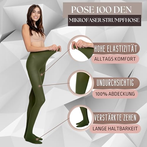 Strumpfhose Pose 100 DEN blickdicht aus Mikrofaser, reißfest