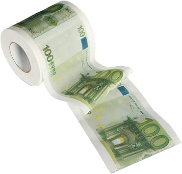Toilet Paper Roll 100 Euro Pattern Tissue 3 Layers Money Print Toilet Roll for Bathroom