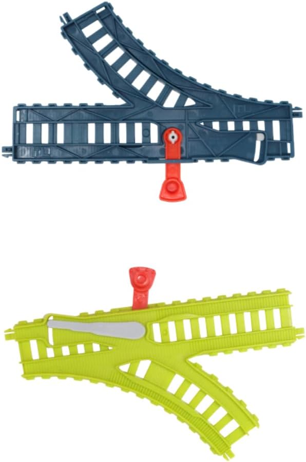 THOMAS & FRIENDS Replacement Part for Fisher-Price Crystal Caves & Trains Mega Set HHV21 - Replacement 1 Blue Left Turn Track TL and 1 Green Track with Switch TR