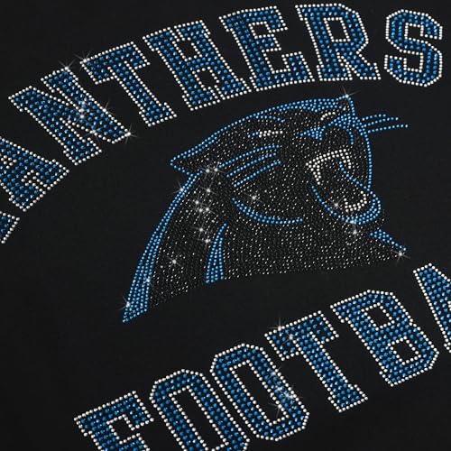 FOCO Carolina Panthers NFL Womens Rhinestone Logo Oversized Crew Neck Sweatshirt - S by FOCO - Image 3