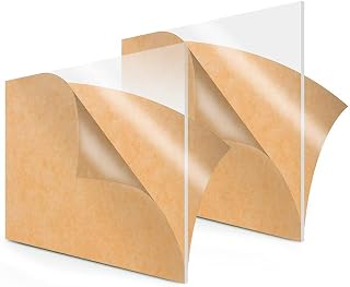 2 Pack Clear Acrylic Sheets 12 ×12” | Plexiglass 1/8 Inches Thick (3mm) Sheet Board for Home Decor, Project & Picture Display, DIY Display, Signs, Handcraft, Easy to Cut, Laser Cutting, Engraving