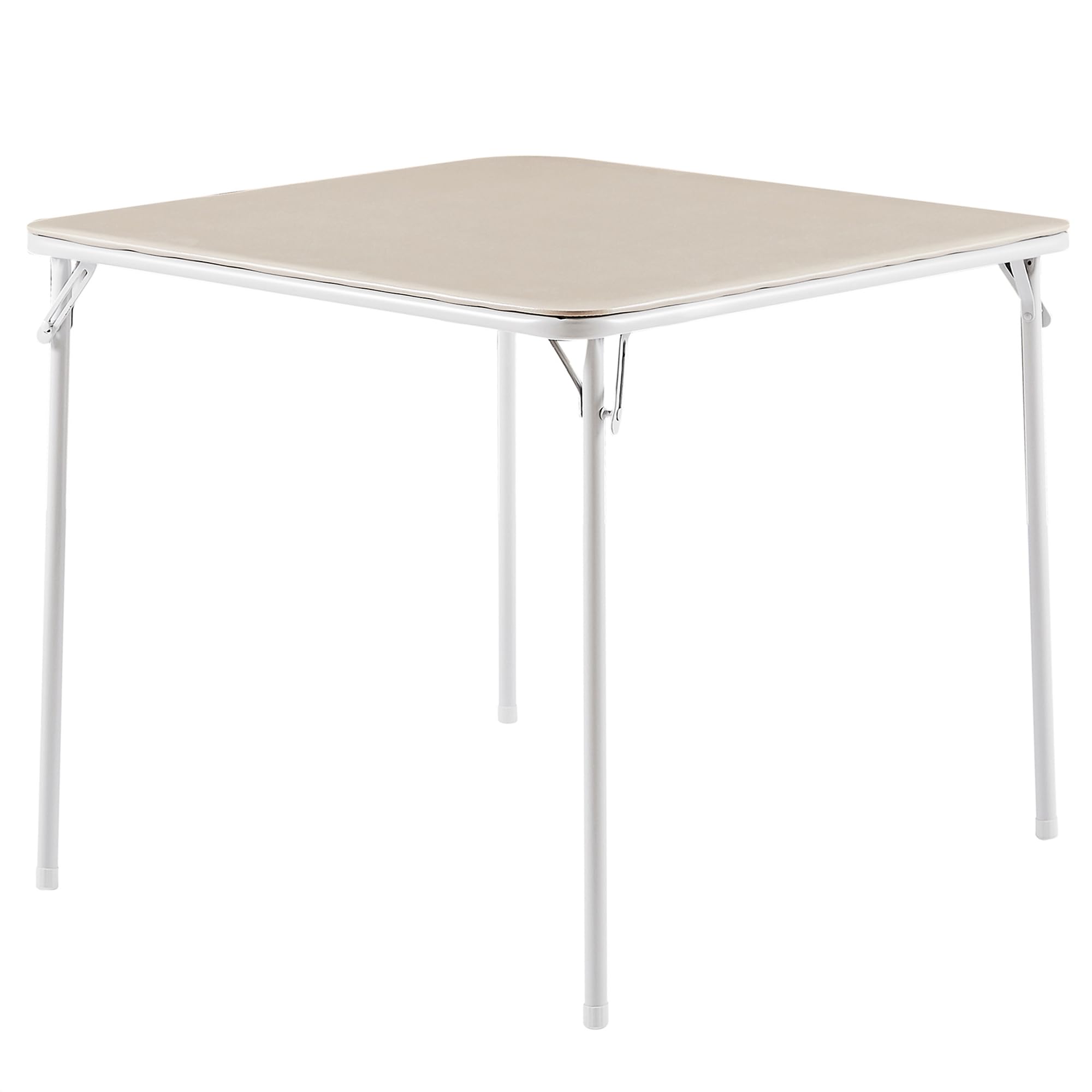 VECELO 34'' Folding Card Table Square with Soft Padded Tabletop, Portable for Dining Room, Parties, Games, Puzzles, Beige
