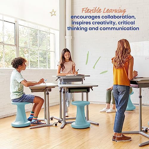 Image of ECR4Kids Twist Active Wobble Stool, 18in Seat Height, Classroom Furniture, Powder Blue