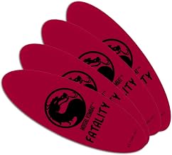 Mortal Kombat Fatality Logo Double-Sided Oval Nail File Emery Board Set 4 Pack