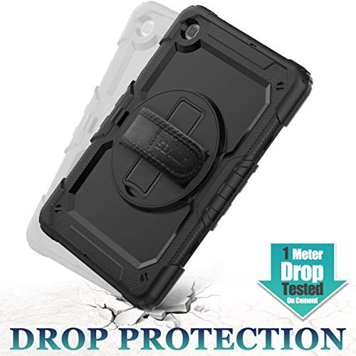 SEYMAC stock for Samsung Galaxy Tab S6 Lite Case 10.4 Inch 2024/2022/2020, Full Body Shockproof S6 Lite Case with Screen Protector, 360° Rotating Hand Strap/Stand, Pen Holder, Shoulder Strap, Black - Image 4