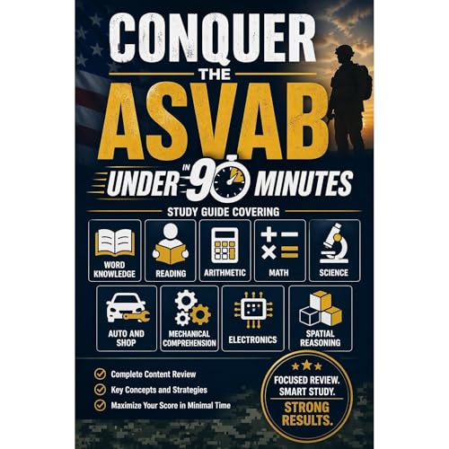 Conquer the ASVAB in Under 90 Minutes: Study Guide Covering Word Knowledge, Reading, Arithmetic, Math, Science, Auto and Shop