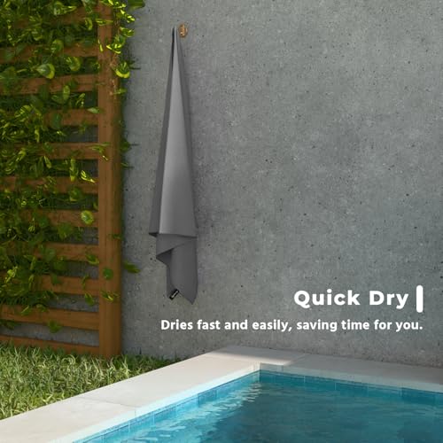 Image of Lifelong Microfiber Towel Gym for Men | Suede Quick Dry Towel for Gym, Swim & Sports | Lightweight, Absorbent Microfiber Towel | Sweat Towel for Workout & Running | Pack of 1 | 160 * 80cm (Grey)