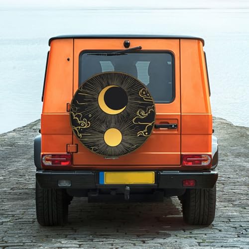 Image of IBILIU Pink Flamingo Spare Tire Cover,Bird Palm Trees Sunset Animal Tire Cover Wheel Protectors Weatherproof Universal Fit for Cars Trailer RV SUV Camper Truck - 15 Inch