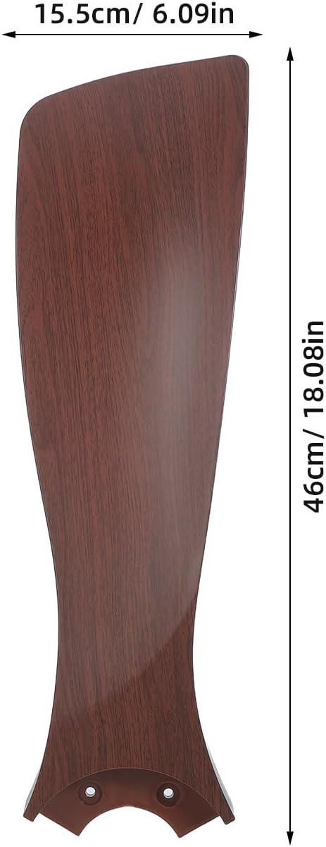 Ceiling Fan Blade Replacement 18-Inch Lengh - Fake Wood Grain - Sturdy Plastic Blade Accessory for Electric Ceiling Fan Arm Fixture, 5.2cm Hole Spacing