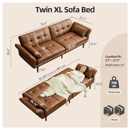 HALLYBEE 85” Convertible Futon Sofa Bed