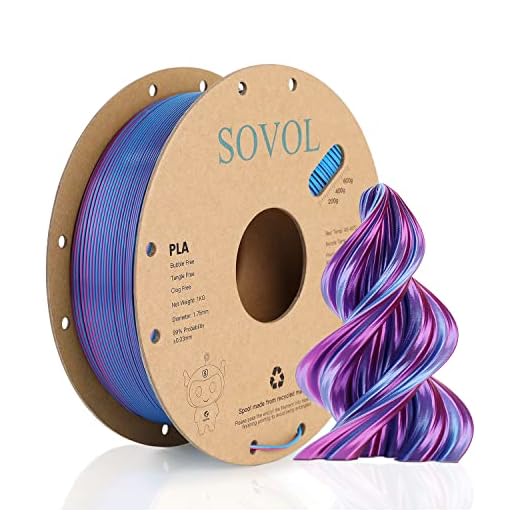 Sovol Dual Color PLA Filament 1.75mm, Silk PLA 3D Printing Material, Dual Color Filament Rose Blue 2 in 1 Coextrusion PLA Filament +/-0.02mm, 1kg/2.2lbs