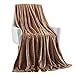 TASTHROW Large Flannel Fleece Throw Blanket, 50×70 Inch - Cozy Lightweight Thick Blanket - All Seasons Suitable for Women, Men and Kids (Light Coffee)