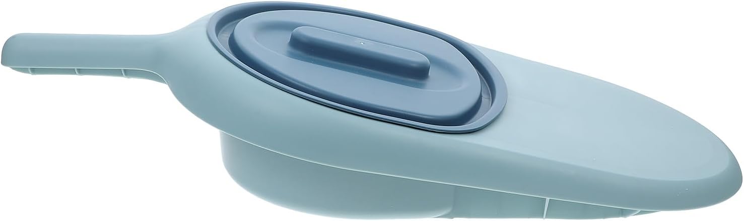Bed Pan for Elderly Females with Lid, Spill-Proof Nursing Bedpan in Blue, Portable Urinal for Bedridden Adults and Pregnant Women, Suitable for Home and Care