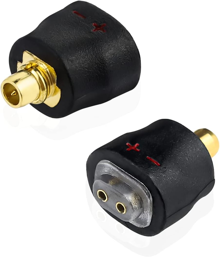 okcsc 0.75mm 2 Pin Cable to MMCX Male Adaptor Work for 0.75 2 Pin Cable Connected with SHURE SE215 SE315 SE425 SE535 SE535LTD SE846 for FiiO FH1 F9 F9PRO FH5 Audio MMCX Converter Black