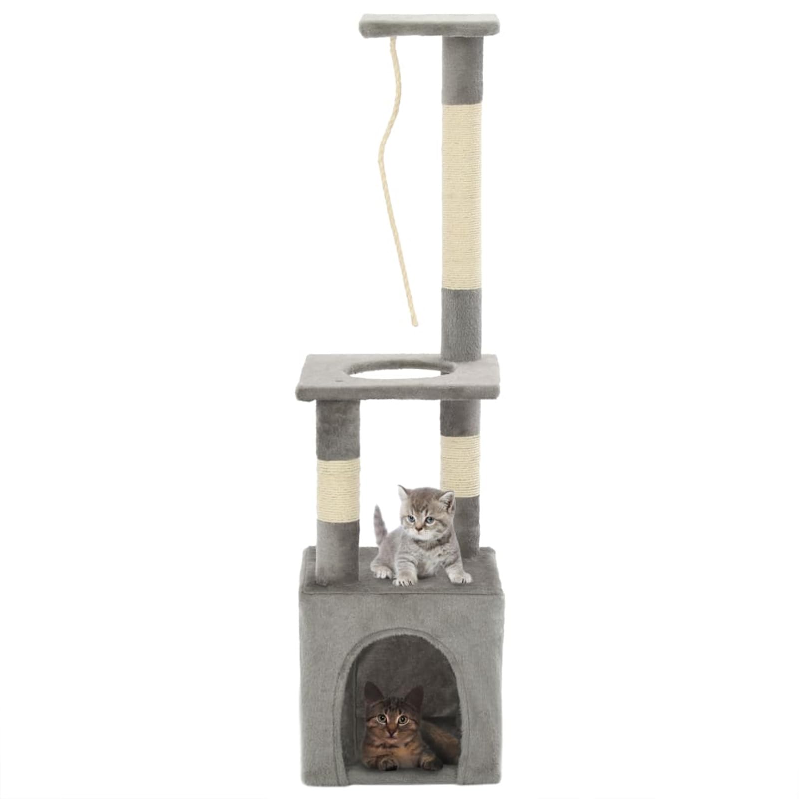 ShGaxin Rascador para Gatos con Postes rascadores de sisal, Arbol para Gatos, Gatos Accesorios, Arranhador para Gatos, Arbol Rascador Gatos, 109 cm Gris