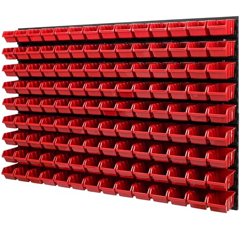 WALL MOUNTED TOOL PEG BOARD SET GARAGE STORAGE BINS WORKSHOP RACK SHED ORGANISER 50 MODELS VARIOUS SHAPES AND LAYOUTS SMALL MEDIUM LARGE (Model 12)