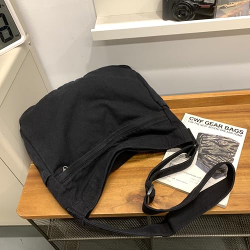 Bolso tote hobo de lona grande para mujer y hombre miniatura 3