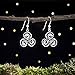 Sterling Silver Celtic Dragon Triskelion Earrings - Lightweight, Double Sided - Handmade, Solid .925