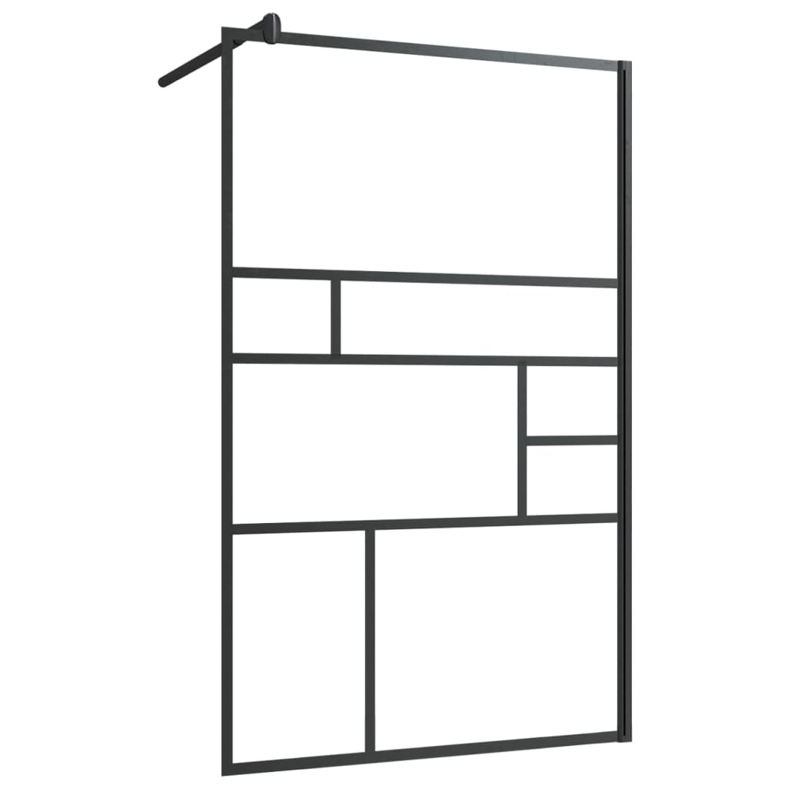 Homgoday Mampara de Ducha,Mampara Ducha accesible Vidrio ESG Transparente Ancho Adaptable 98-100 cm - Alto 195 cm Negro 100x195cm