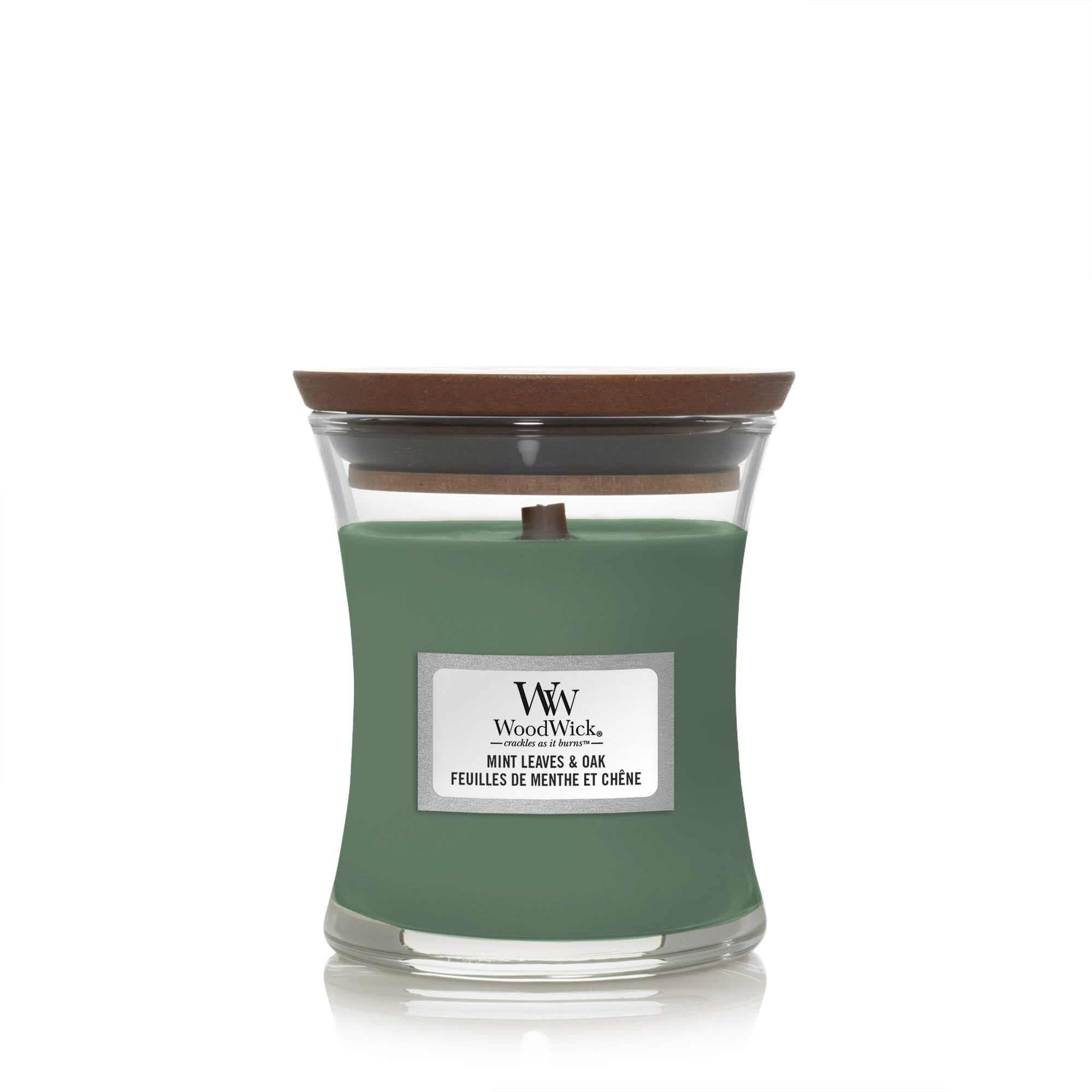 Woodwick Mint Leaves & Oak - Vela aromática (85 g)