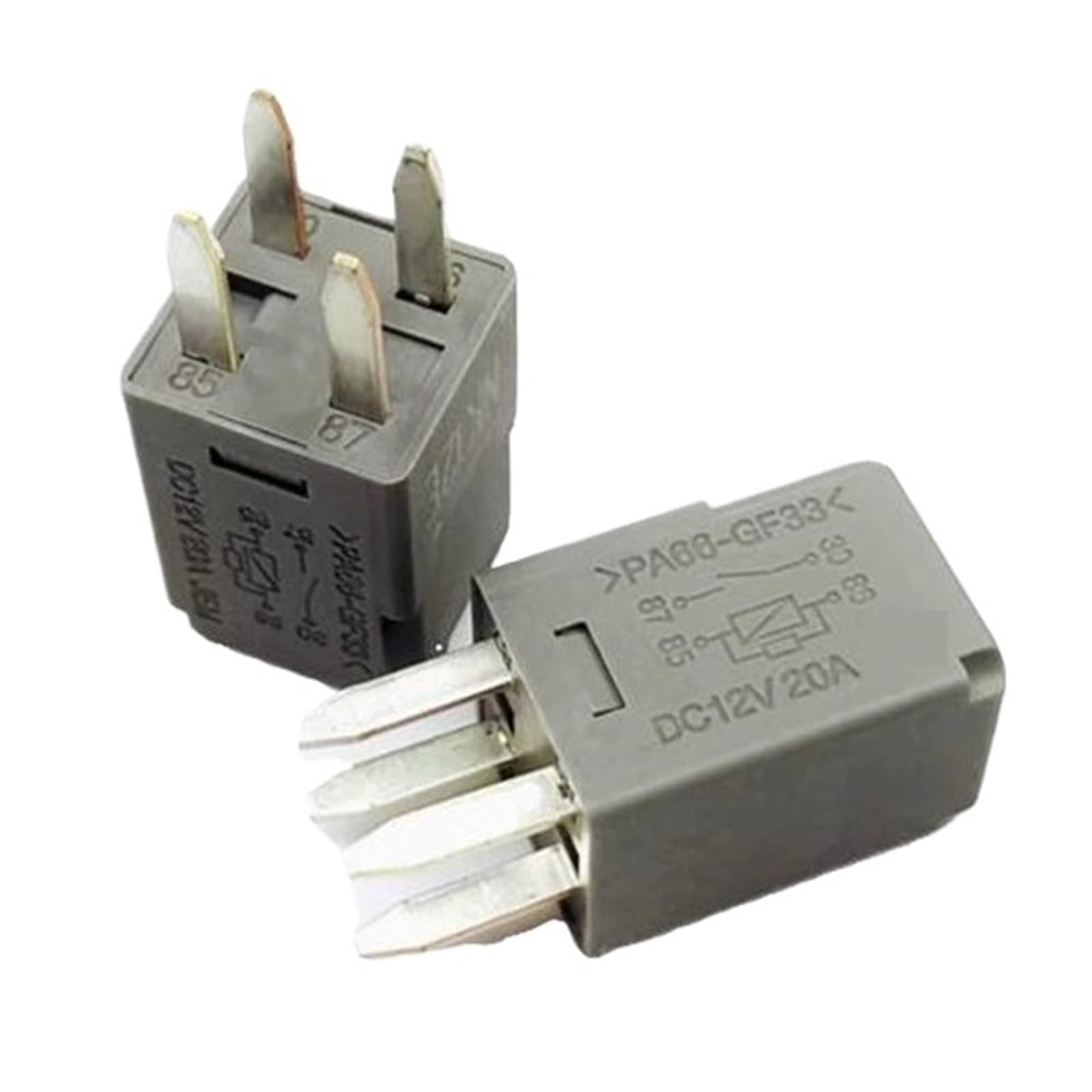 Relais DCV12 12V 20A 4PIN PA66-GF33 anti-surchauffe pour moto et voiture