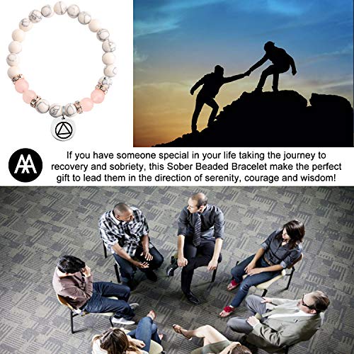 TIIMG Sobriety Gift Addiction Recovery Gift Recovery NA Gift AA Alcoholics Anonymous Birthday Gift Sober Beaded Bracelet New Beginnings Gift3