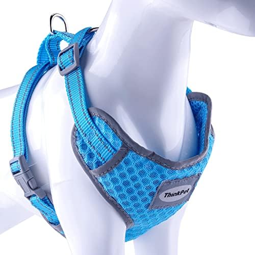 ThinkPet Reflective Breathable Soft Air Mesh No Pull Puppy Choke Free Over Head Vest Ventilation Harness for Puppy Small Medium Dogs (Neon Green,M)