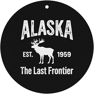 10 PCS Alaskan Moose Alaska The Last Frontier Car Air Fresheners Cards Set, Multi-Pack Scented Cards, Long-Lasting Auto Fragrance Cards for Vehicle, Home & Office Round Shape