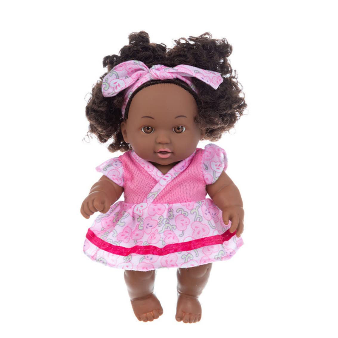 Vistnale Black Doll|Black Baby Dolls 7.87 Inch African American Baby Doll Movable Joint Lifelike Reborn for Kids Festivals Style 2