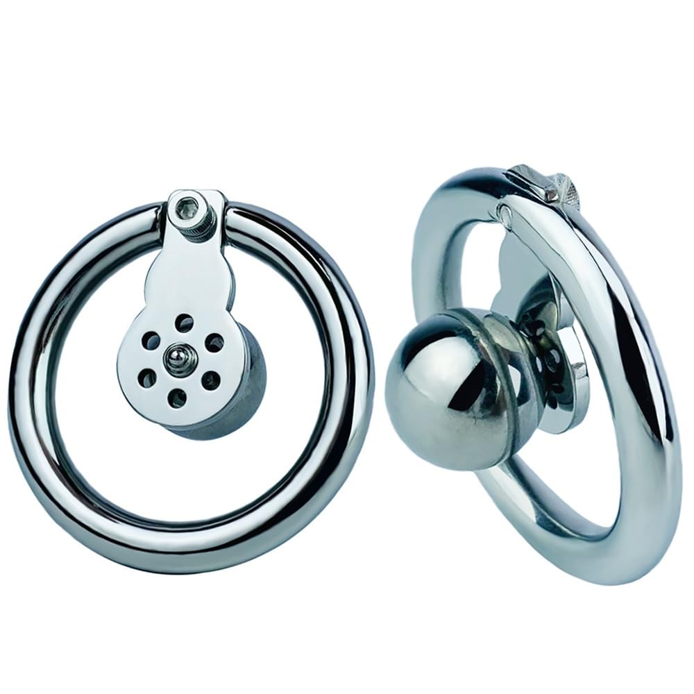 Bondage Masters Chastity Cage Male Chastity Device Surgical Grade Stainless Steel, Urethral Tube, Sperm Stopper Ball
