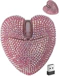 Wireless Bluetooth Mouse Cute Pink Love Heart Shinning Led Light Silent Portable Lightweight USB Optical Cordless Dual Mode Mice for PC Laptop Computer Tablet Mac MacBook Pro Kids Girls Women Gift