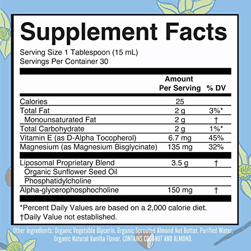 Maryruth Organics, Calm Magnesium Bisglycinate Liquid Supplement For Adults, 1 Month Supply, No Sugar Added, Bone, Nerve, Gut Health, Vegan, Non-Gmo, Gluten Free, 15.22 Fl Oz #TOP4