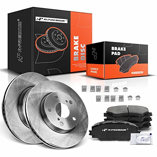 A-Premium 10.82 inch (275mm) Front Vented Disc Brake Rotors + ...