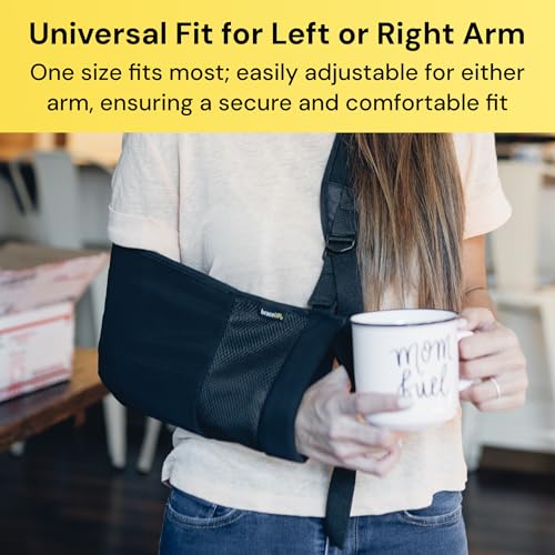 BraceUP Arm Sling for Shoulder Injury for Women and Men - Rotator Cuff Torn, Wrist and Elbow Surgery with Adjustable Padded Arm Support Strap - Thumbnail 5