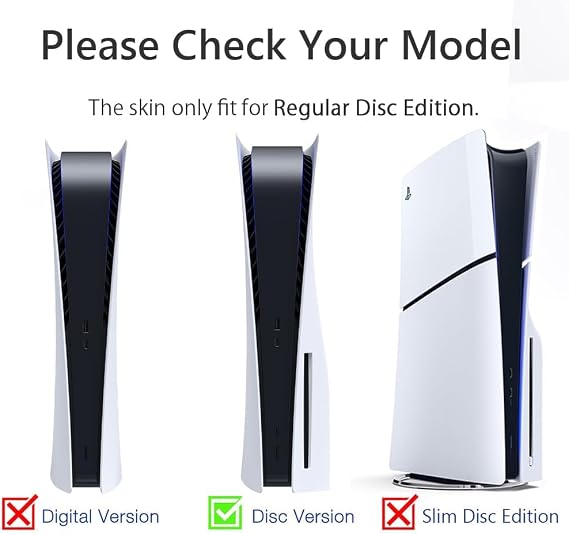 XSUID PS5 Skin - Disc Edition Game Console and Controller Accessories Cover Skins PS5 Controller Skin Gift PS5 Skins for Console Full Set Black Joker
