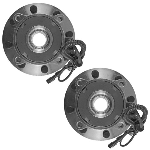 Image of TRQ 2 Piece Front Wheel Bearing and Hub Assembly Set 4WD | for 2000-2002 Ford Excursion 1999-2004 Ford F-250 Super Duty +1 more 4WD From 3 /08 /99 Production Date with M14x2.0 Coarse