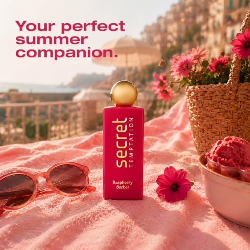 Image of Secret Temptation Raspberry Sorbet Eau De Parfum for Women, 50ml | Zesty & Fruity Berry Fragrance for Women | Long-Lasting Women's Perfume | Perfect For Brunches, Dates & Spontaneous Plans