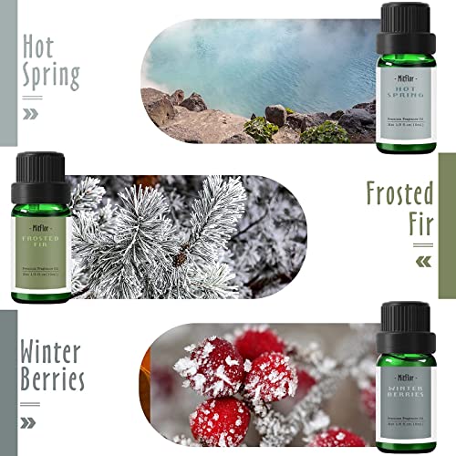 Winter Fragrance Oils, Mitflor 12 Bottles Premium Scented Oils For Diffuser, Autumn, Soap, Candle Making, Hot Spring, Vanilla Pumpkin, Aromatherapy Oils Gift Sets #TOP3