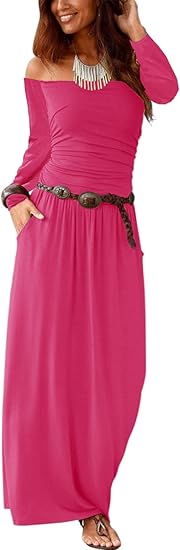 Alaster Queen Womens Strapless Bandeau Summer Long Floral Dress Off Shoulder Beach Maxi Dress with Pockets