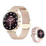 LONGLU Montre Intelligente pour Femmes – Écran 1,27", Fréquence Cardiaque/SpO2/Tension Artérielle/Sommeil, Suivi du Cycle, Traqueur Fitness IP68 pour iOS Android (Or Rose, X)