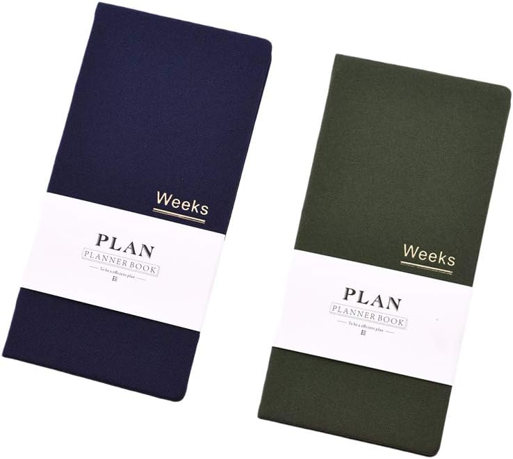 Undated Pocket Weekly Planner Schedule Organizer Agenda Year Month Week Plan A6 Notebook, A6 undated planner Blue+Green