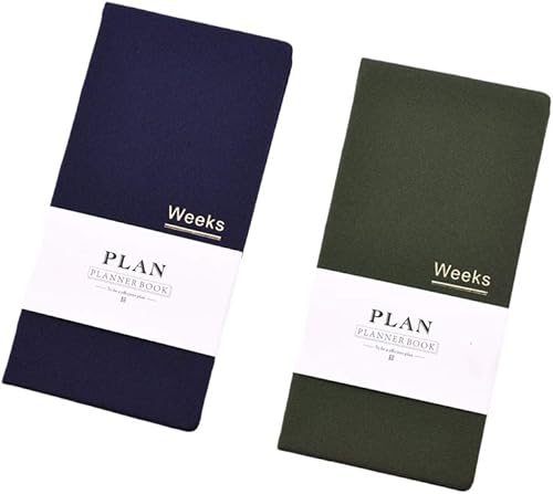 Agenda semanal de bolsillo sin fecha, organizador de horarios, agenda anual, mes, semana, planificadores, A6, agenda sin fecha (A6, azul y verde)